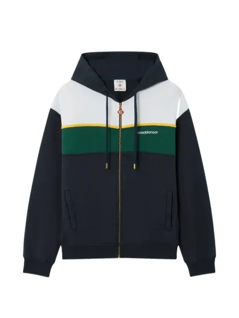 Casablanca colour-block zip-up hoodie Blue MPF26JTP545