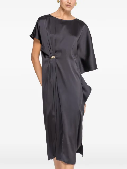 NISSA satin-effect midi dress Black RC16997BLACK