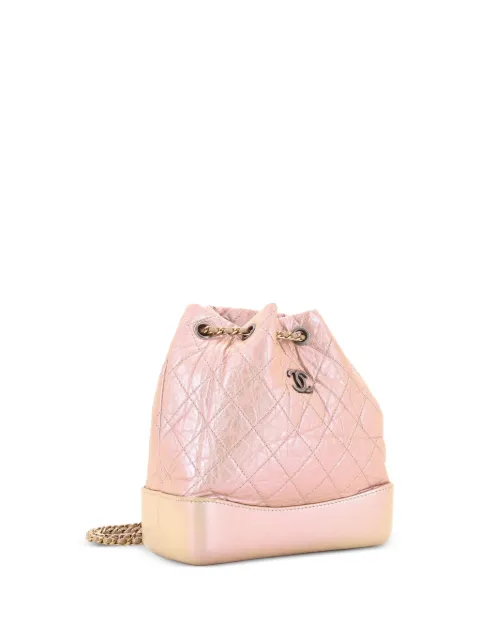 CHANEL Pre-Owned Gabrielle Quilted Iridescent Aged Calfskin Small backpack Pink LIZH9UOKGKW8GAP3