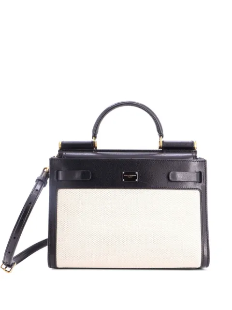 Dolce & Gabbana Pre-Owned Sicily 62 Bag Leather Medium satchel Black KUXLDOWBA7OCTD3B