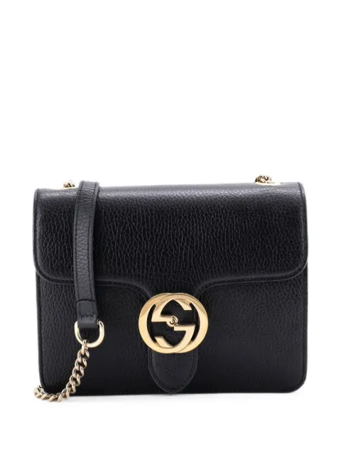 Gucci Pre-Owned Interlocking Chain Leather Small crossbody bag Black BR8I6ORJ4EW75P53