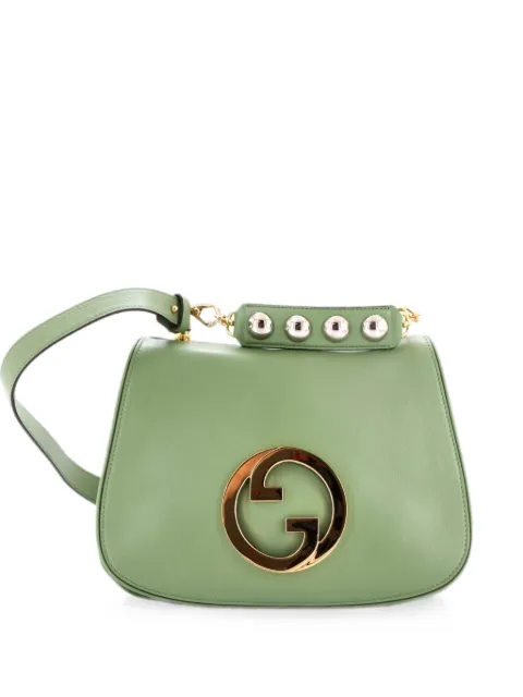 Gucci Pre-Owned Blondie NM Handle Bag Leather Medium crossbody bag Green XV0NUUPBKKYFP5VD