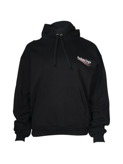 Balenciaga Pre-Owned Political Campaign cotton hoodie Black BAPUGBCL197626M