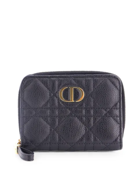 Christian Dior Pre-Owned Caro Dahlia Wallet Cannage Calfskin small wallets Black J2LB76FCM0XEFZNF