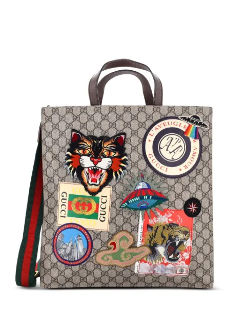 Gucci Pre-Owned Courrier Convertible Soft Open GG Coated Canvas with Applique North South tote bag Brown FHI299D6RK52P23A