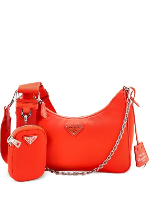 Prada Pre-Owned Double Pouch Convertible Tessuto Small crossbody bag Orange B6Q9GMLKOAJXSDP3
