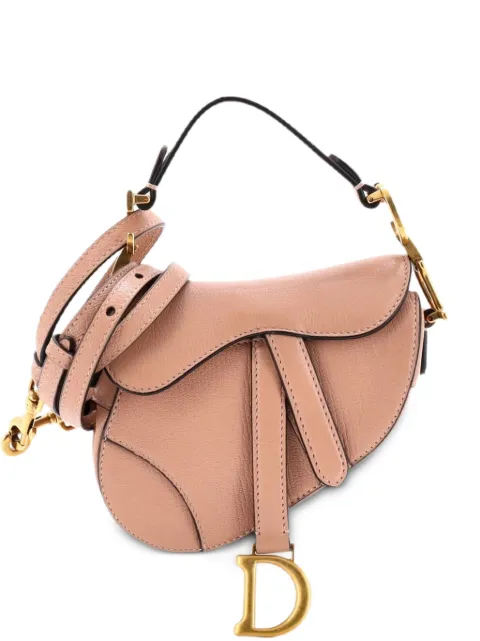 Christian Dior Pre-Owned Saddle Handbag with Strap Leather Micro shoulder bag Neutrals 8TU31ZY945DR7ZXQ