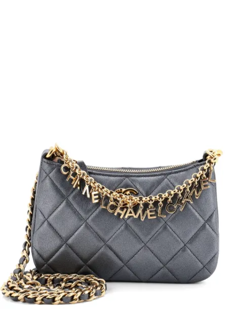 CHANEL Pre-Owned Logo Letters Top Handle Chain Quilted Lambskin Small crossbody bag Metallic 8G9P6WBNBQVSC6UK