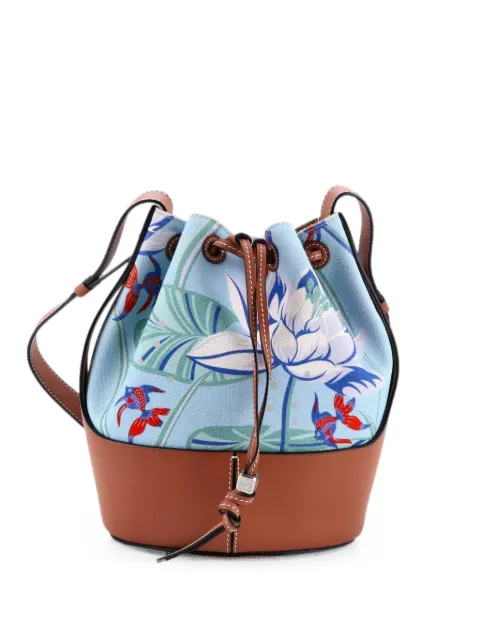 Loewe Pre-Owned Paula's Ibiza Balloon Printed Canvas and Leather Small bucket bag Brown U1HMHQHAXJG00KJP