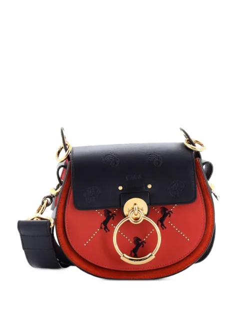 Chloé Pre-Owned Tess Bag Embroidered Leather Small crossbody bag Blue 4UKZS3YPB467EJ99