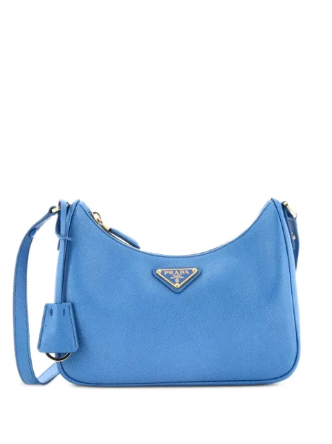 Prada Pre-Owned Re-Edition Hobo Saffiano Leather Mini shoulder bag Blue 0N30F6HJLC6DDAGX