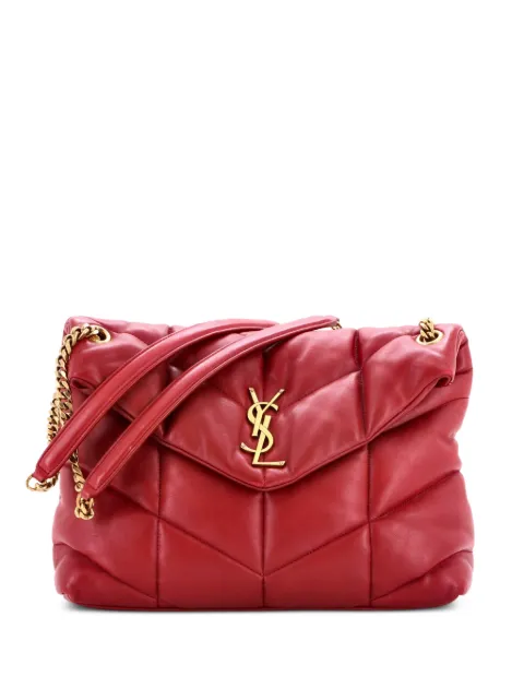 Saint Laurent Pre-Owned Loulou Matelasse Chevron Leather Medium shoulder bag Red 74F0BUHFYKHDIVTS