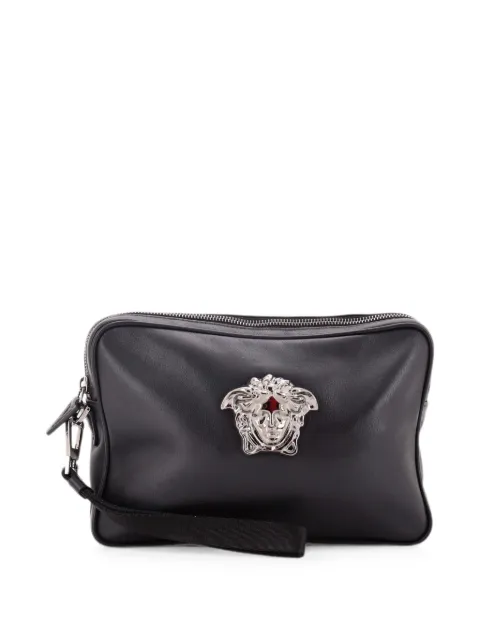 Versace Pre-Owned Medusa Wristlet Leather Large pouch Black 6Y0RAU2LCFIU4L3N
