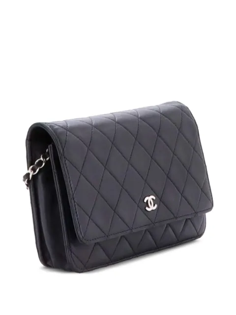 CHANEL Pre-Owned Wallet on Chain Quilted Lambskin crossbody bag Black 4B4857996LV1UY4Q