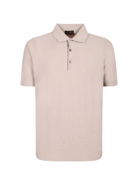 Dell'oglio micropiquet cotton polo shirt Neutrals PL1MCCR12S902