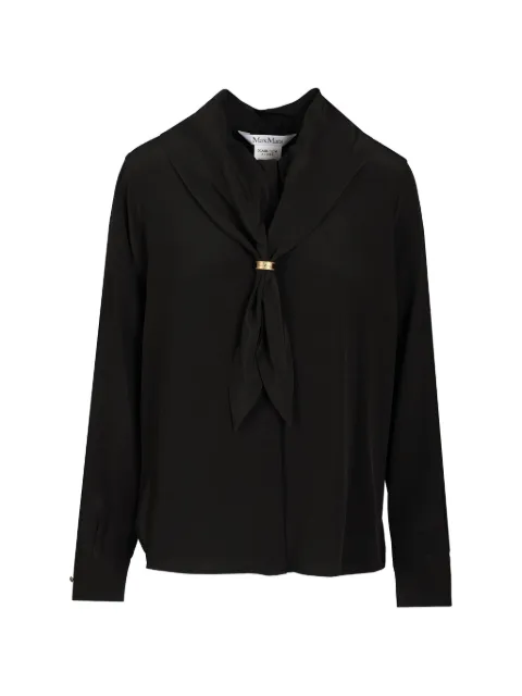 Max Mara silk scarf-detail shirt Black 2621116091600