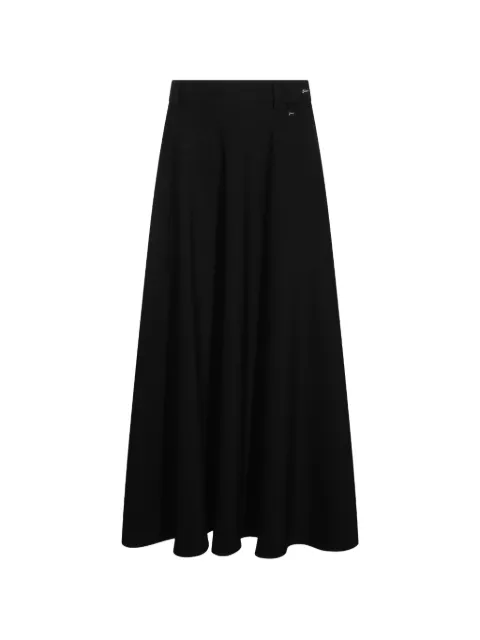 Herno logo-plaque pleated maxi skirt Black GN000096D12640