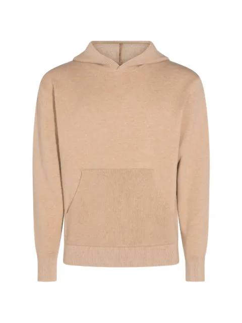 Canali knitted pouch-pocket hoodie Neutrals C1230MK02487703