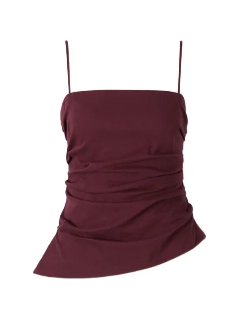 SIMKHAI ruched asymmetric-hem top Red 4262039CD