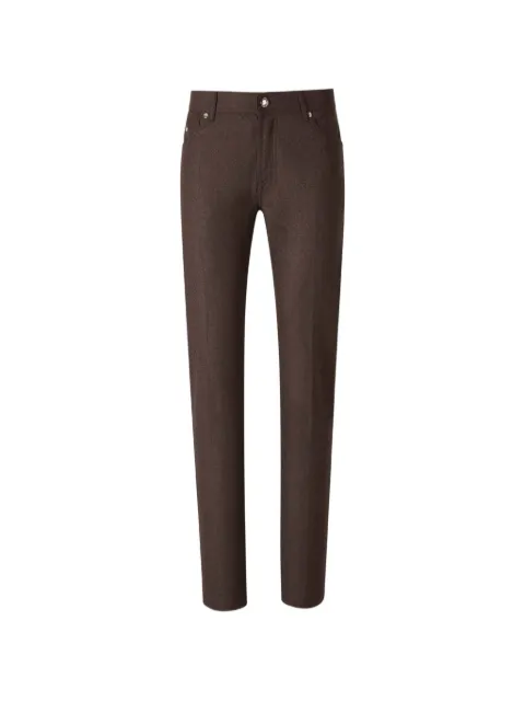 Marco Pescarolo Nerano logo-plaque slim-fit jeans Brown NERANOM5443