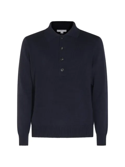 Malo long-sleeve polo-collar sweater Blue UXD154F1B02