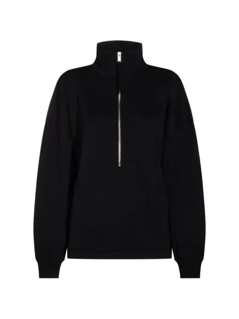 Thom Krom half-zip ruched-sleeve sweater Black WS4980311