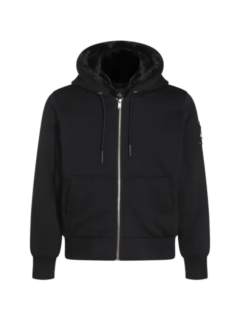 Moose Knuckles Bunny logo-plaque zip-up hoodie Black M36LS636