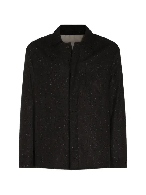 Eleventy herringbone-pattern shirt jacket Black N75GIAN05TES0N1
