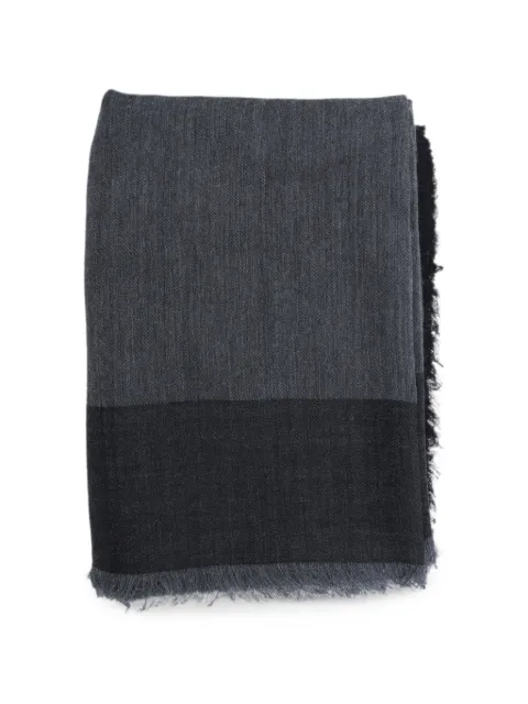 Saint Laurent Cassandre square scarf in silk and cashmere Black 8733763YU531160