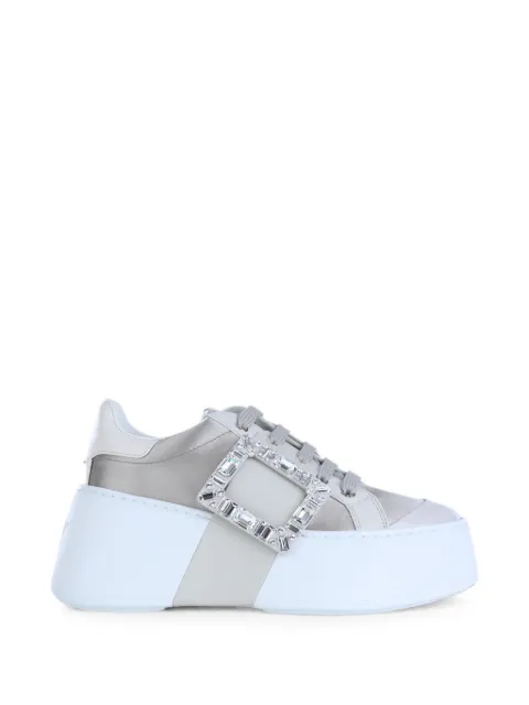 Roger Vivier Viv' Skate crystal-buckle platform sneakers Grey RVW73729110