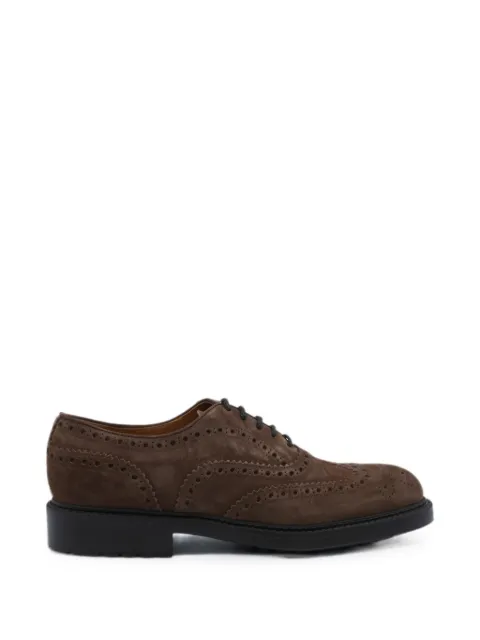 Doucal's brogue-detail suede oxford shoes Brown DU3500HENRUF009