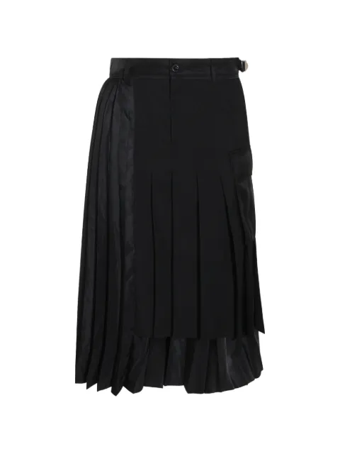 sacai pleated layered midi skirt Black 2608569