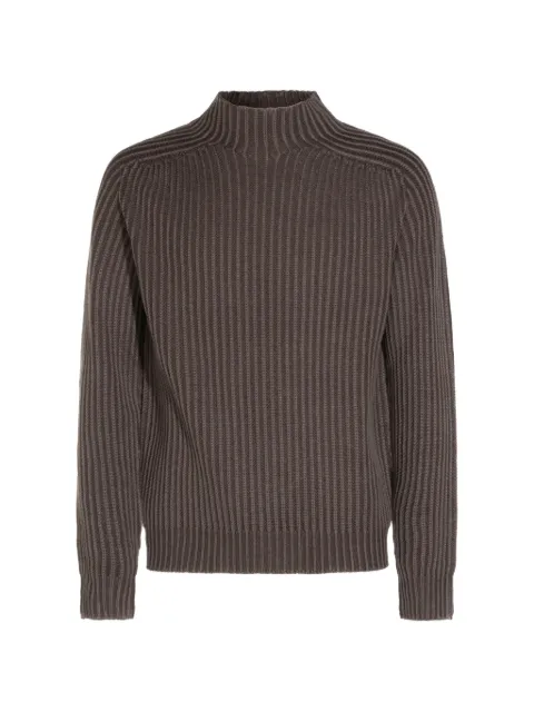 04651 / A TRIP IN A BAG ribbed-knit mock-neck sweater Brown 3KN2603B26