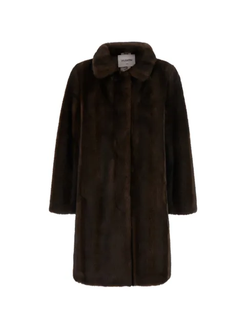 VALENTINI 1972 faux-fur classic-collar coat Brown 4119COCOA