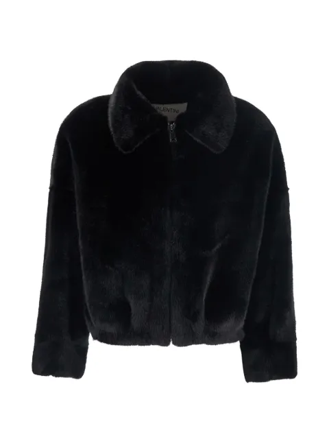 VALENTINI 1972 zip-up faux-fur jacket Black 4104BLACK
