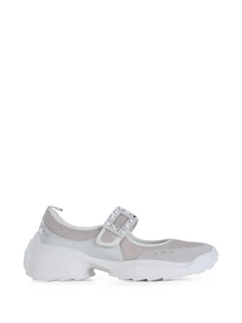 Roger Vivier crystal-buckle mesh mary janes Neutrals RVW75645560VO9YTA6