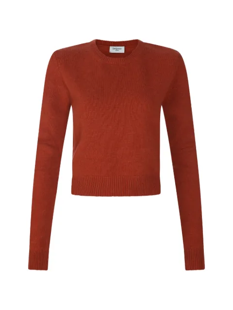 Saint Laurent crew neck sweater in cashmere Orange 871009Y77LF