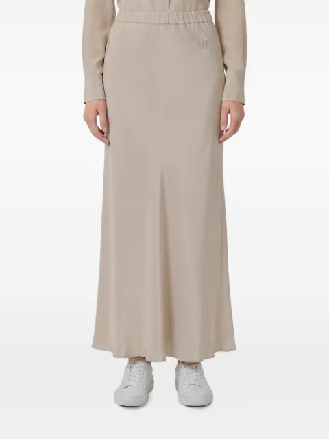 Max Mara M Monogram silk maxi skirt Neutrals 2621106021600