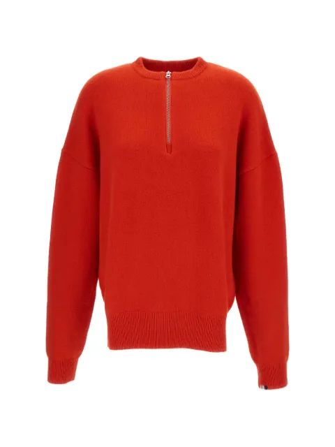 extreme cashmere Nº496 half-zip dropped-shoulder sweater Red 49600801TU01TOMATO