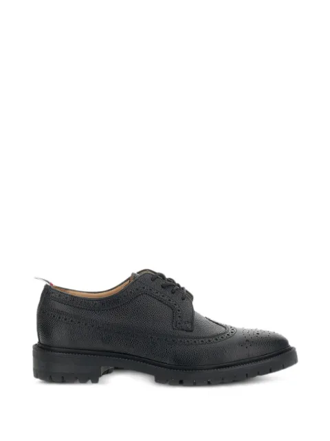 Thom Browne Longwing brogue pebbled leather lace-up shoes Black MFC002H00198