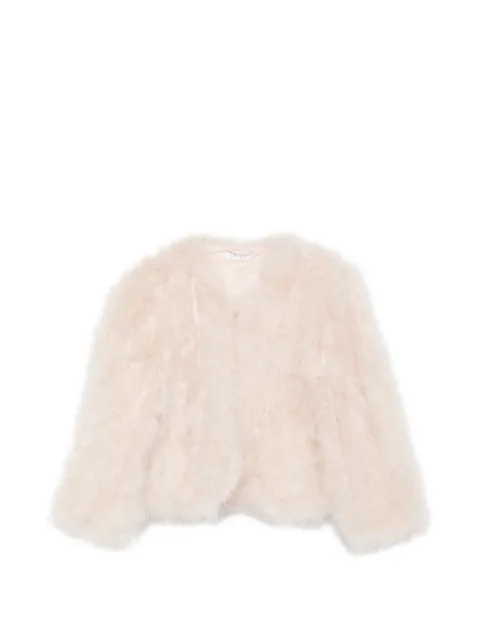 Liska marabou-feather jacket Neutrals NE26128055XXXXX