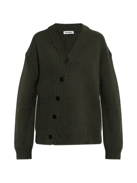 Jil Sander v-neck ribbed-trim cardigan Green J02HP0065J14860