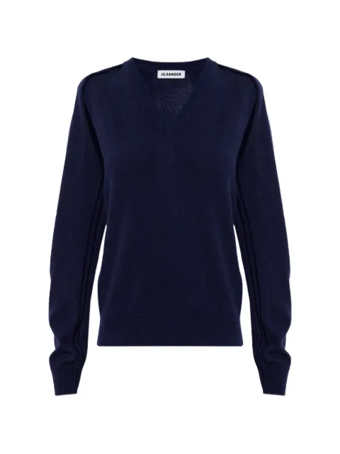 Jil Sander cut-out V-neck sweater Blue J03GP0208J13291