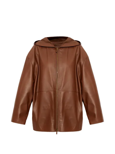 Max Mara hooded leather jacket Brown MXMACINOSO2621446021