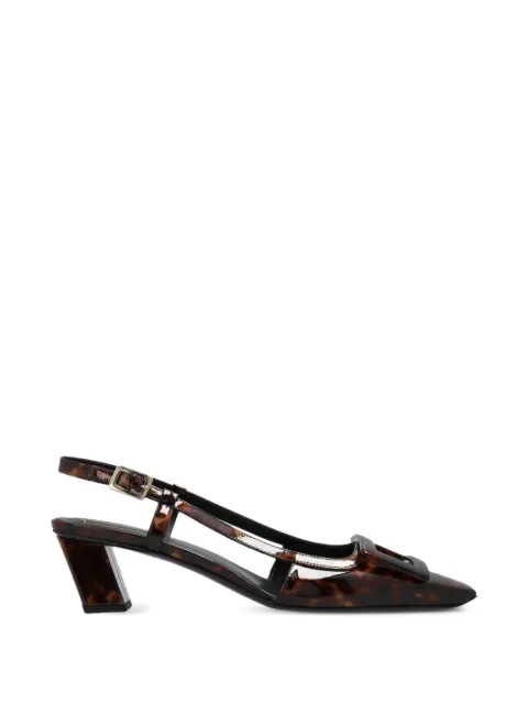 Roger Vivier Belle buckle-detail slingback pumps Brown RVW00643380VIZ0