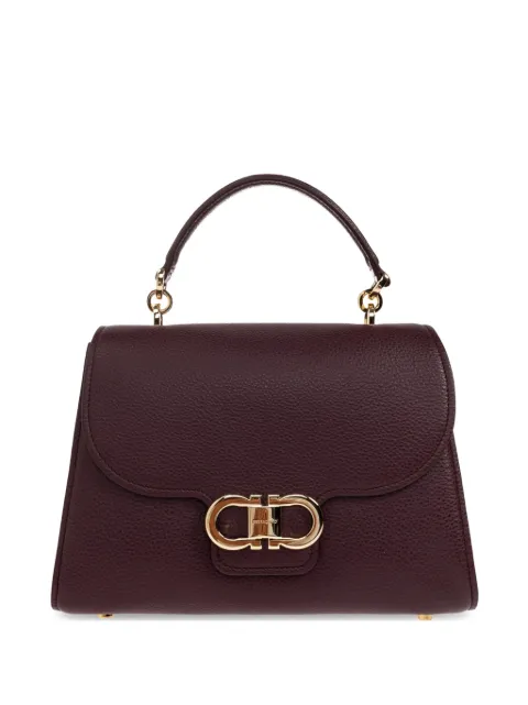 Ferragamo Double Gancini leather tote bag Red 796617