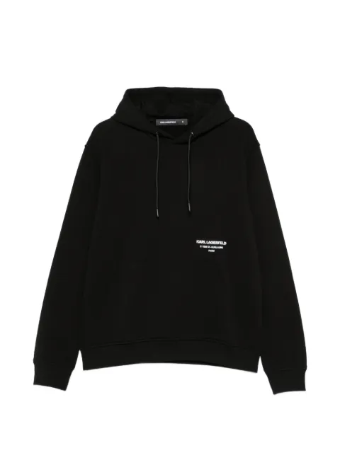 Karl Lagerfeld logo-print drawstring hoodie Black 705002563900