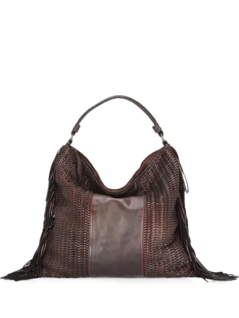 Reptile's House Vasia fringed leather tote bag Red H411VASIADEGRADERUBINO