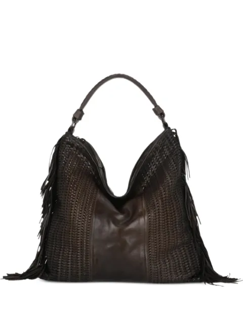 Reptile's House Vasia braided fringe-detail tote bag Brown H411VASIADEGRADECIOK