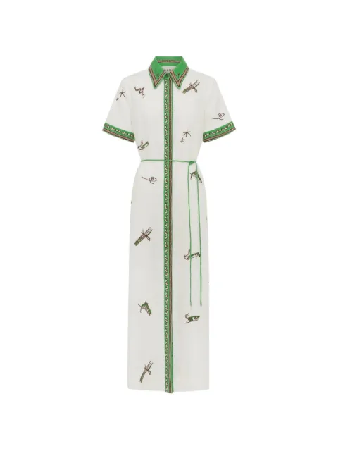 ALEMAIS Wanda embroidered shirt dress Neutrals 7401D